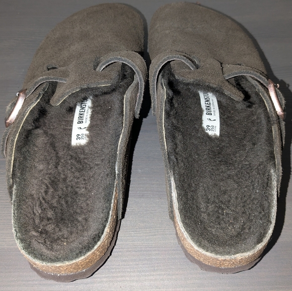 Boston Shearling Suede Leather Birkenstock - Mocha! EU size 39 - US 8 - Picture 5 of 6